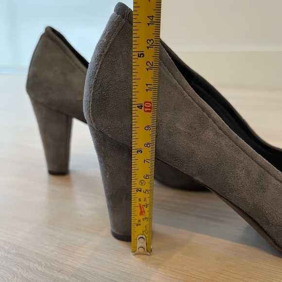 ALBERTO FERMANI Peep Toe Grey Suede Heels Business Neutral Chic Limited Edition - Picture 14 of 14